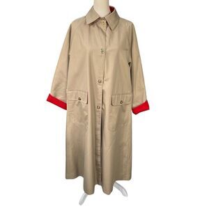 Vintage Bonnie Cashin Trench Tent Coat Russ Taylor Red Beige Coach Turn Lock